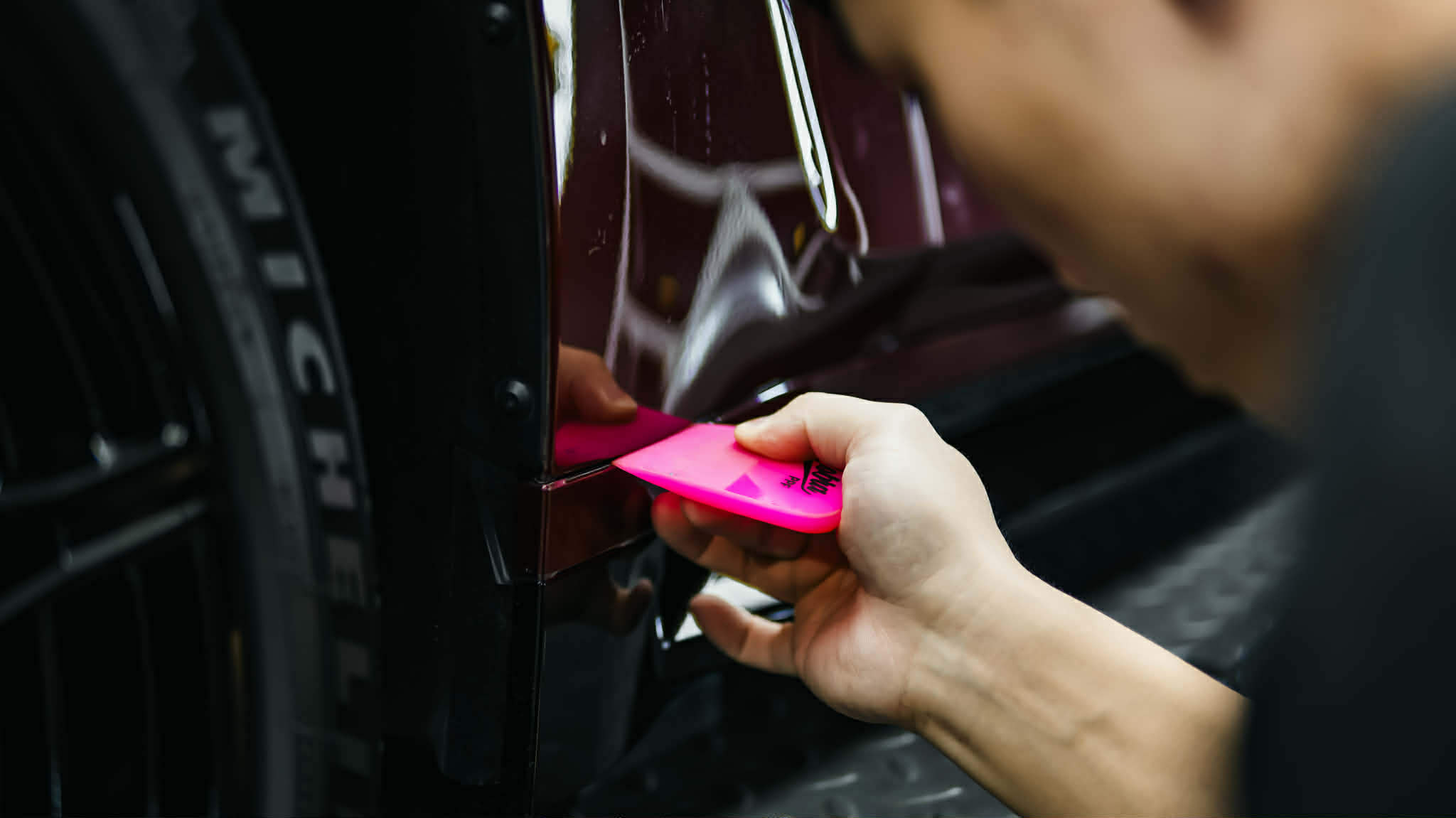 Professional wrap installation at Dreamworks Auto Detailing